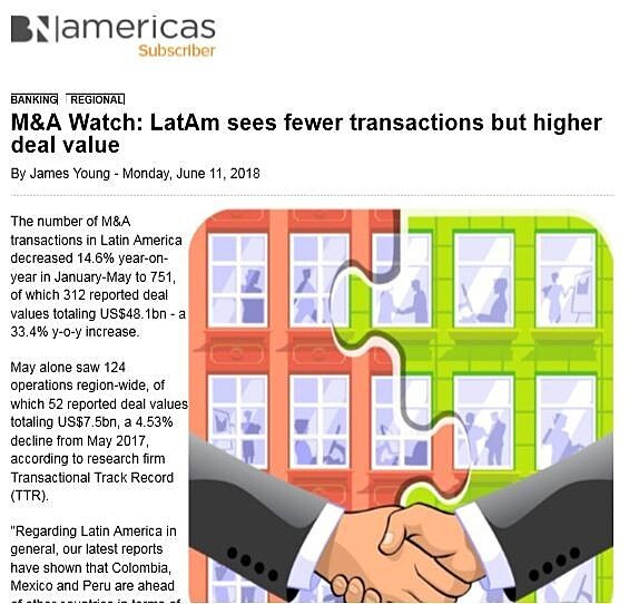 M&AWatch:LatAmseesfewertransactionsbuthigher dealvalue